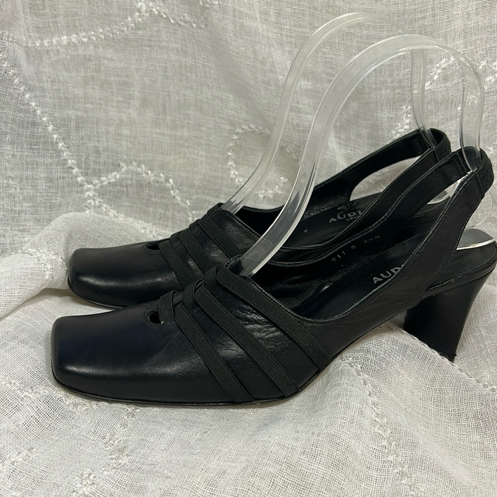 Audley London soft glove leather heels with leather sole